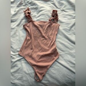 Sunday Best Bodysuit with Ruffled Straps- Aritzia